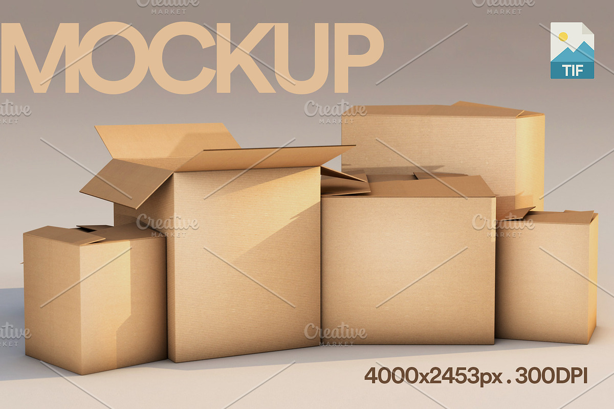 3D Rendered Mockup Boxes, a Product Mockup by Celega Store