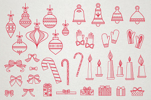 Monoline Christmas Graphic Set