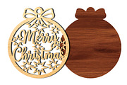 Merry Christmas Laser Cut SVG, an Object Graphic by DreamCafeArt (Thumbnail 4 of 4)