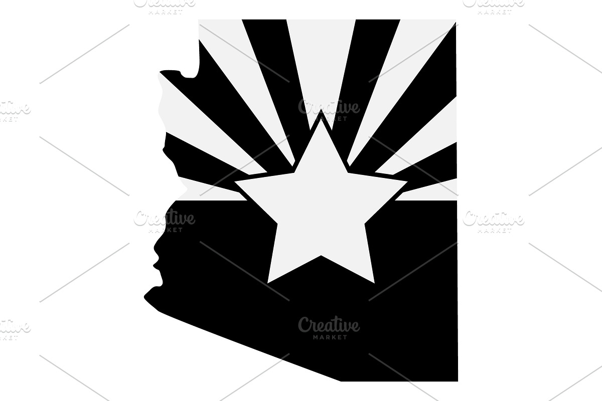 Arizona flag map, an Illustration by Mark1987