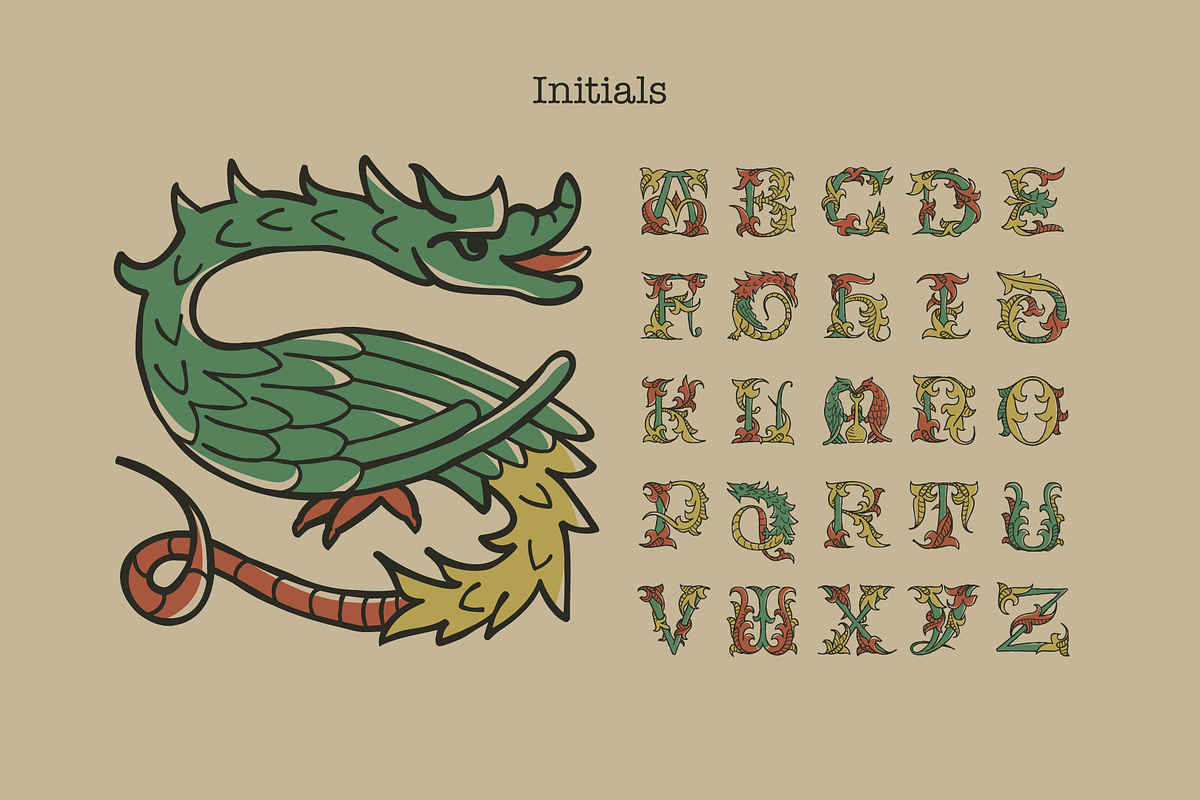 Woodcut Dropcaps, a Blackletter Font by kaer_shop (Photo 3 of 12)