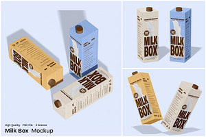 Milk Box Mockup, a Packaging Mockup by Unerispace
