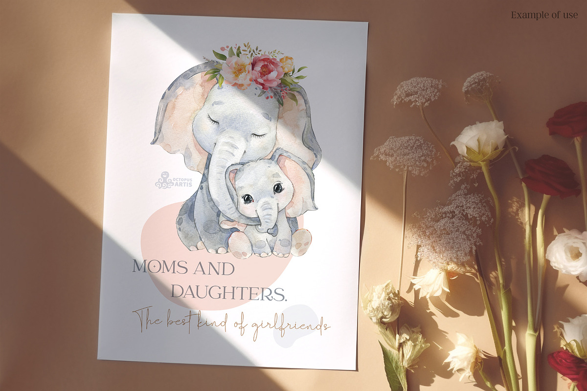 Mommy & Me. Watercolor Animals, an Animal Illustration by OctopusArtis (Photo 12 of 14)