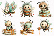 Whimsical Bees Clipart Bundle, an Illustration by DreamArtGraphic (Thumbnail 3 of 8)