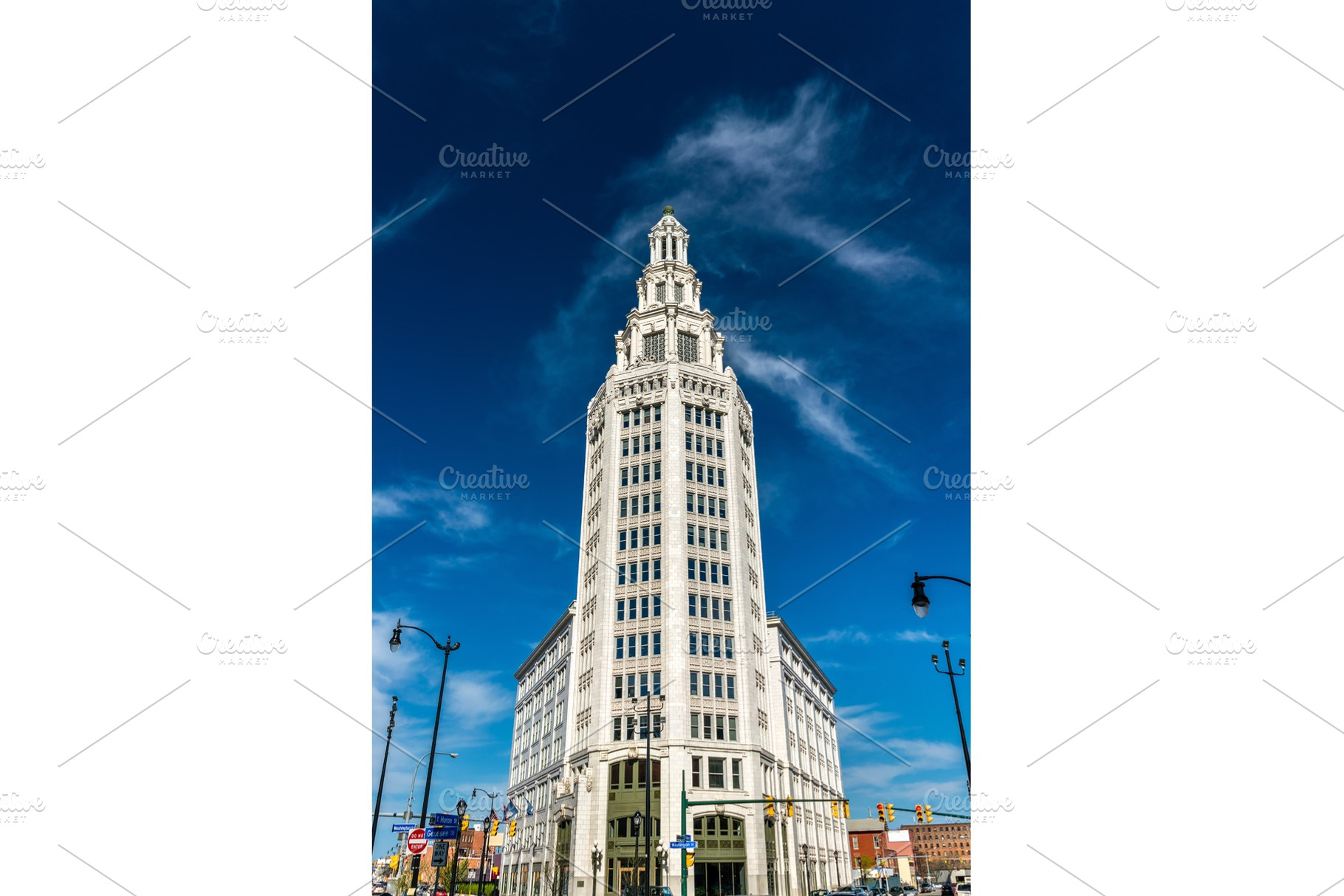 Electric Tower, a historic office building in Buffalo, NY, USA. Built in 1912, an Architecture Photo by Leonid Andronov