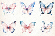 Blush and Blue Glitter Butterflies, an Illustration by DreamCafeArt (Thumbnail 3 of 7)