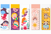 Height chart measure for kids bundle, an Education Illustration by Nursery Art (Thumbnail 4 of 11)