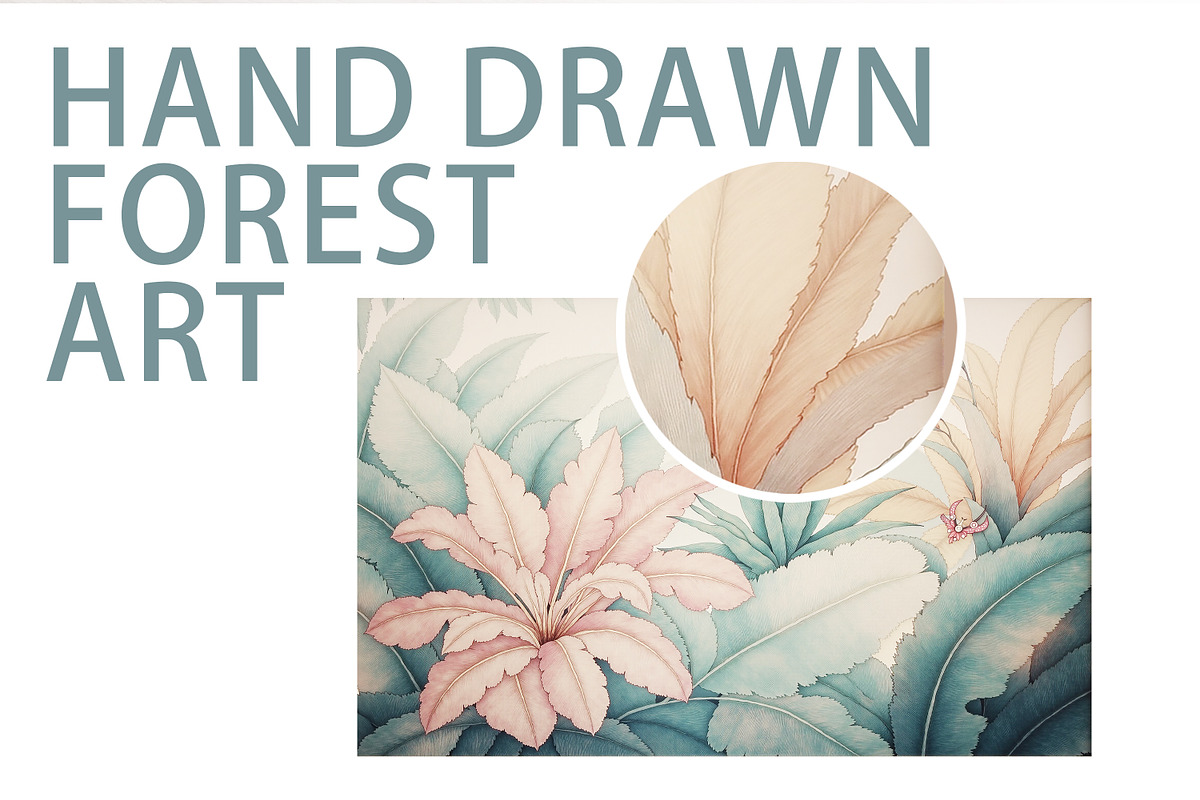 Abstract Forest Art Wallpaper Set, an Illustration by fei long (Photo 4 of 10)