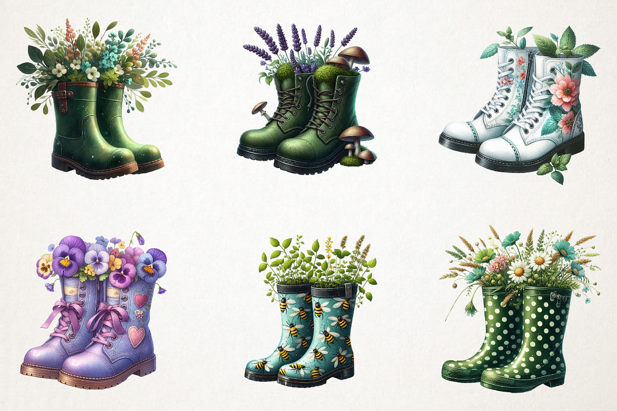 Garden Boots Sublimation Clipar, an Illustration by RobertsArt (Photo 2 of 7)