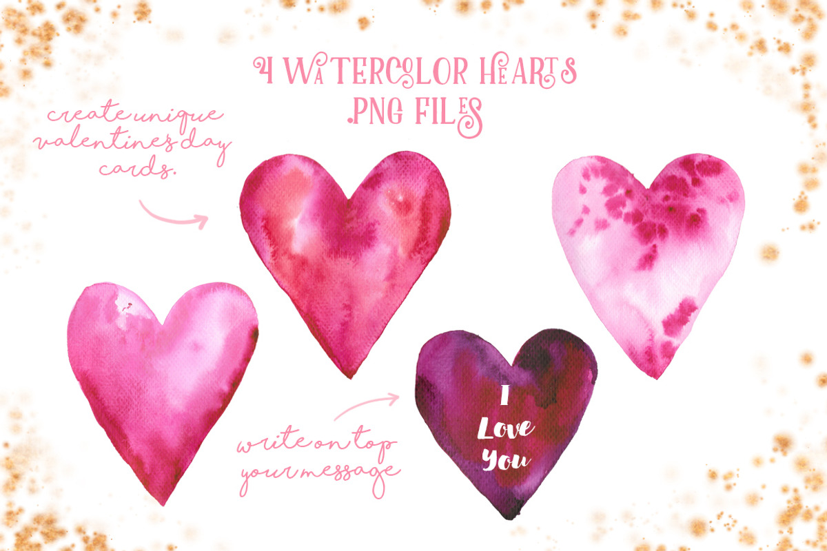 Be my Valentine - watercolor set, an Illustration by Charushella (Photo 5 of 9)