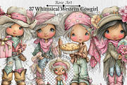 Whimsical Western Cowgirl Clipart, a Seasonal Illustration by Rose Art (Thumbnail 1 of 6)