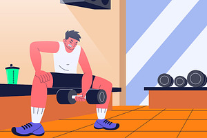 Gym Full Illustration, a Sport Illustration by graphicook
