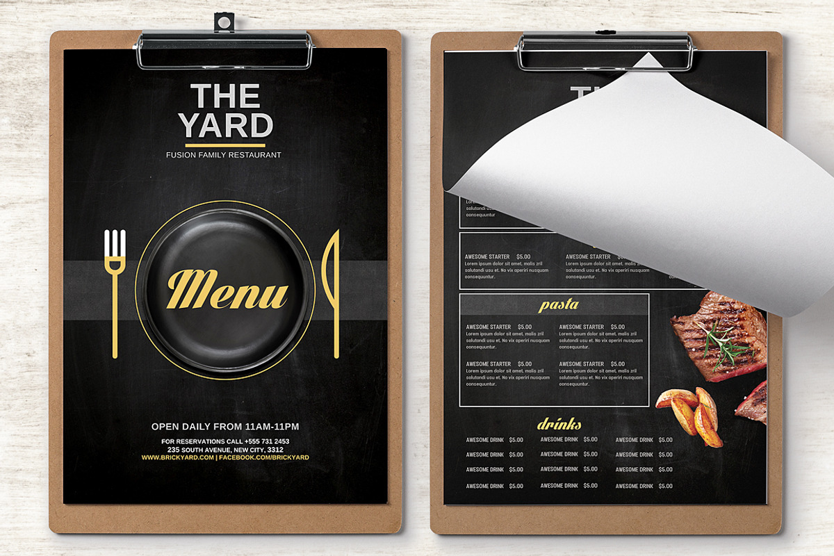 Modern Restaurant Food Menu Flyer, a Flyer Template by Hotpin (Photo 1 of 2)