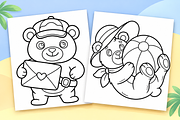Cute Bear Coloring Pages – Volume 1, an Animal Illustration by Inkivelle Studio (Thumbnail 2 of 3)