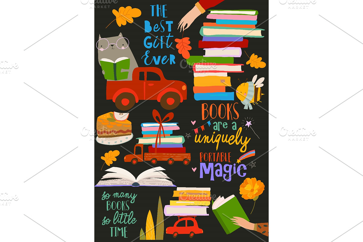Cartoon Set With Funny Cat and Cars, an Animal Illustration by Maria Starus (Photo 1 of 3)