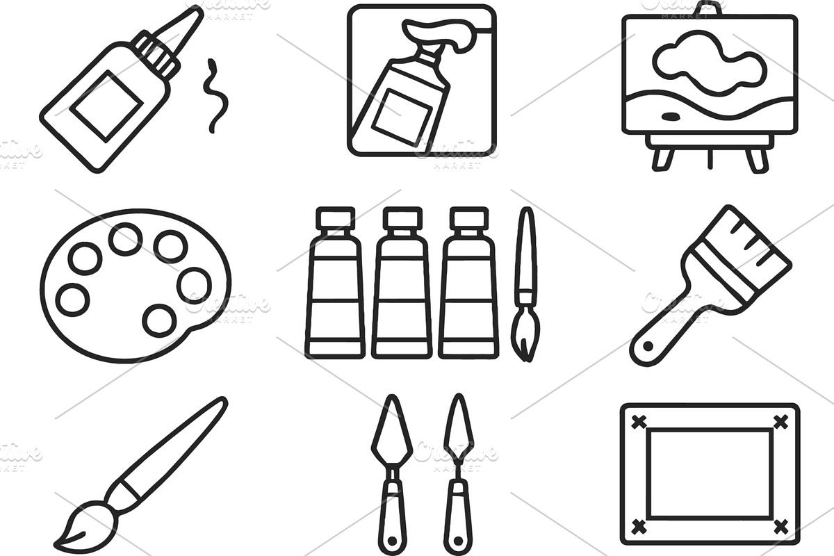 Creative art supplies vector, an Illustration by ZinetroN