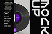 Vinyl Record Mockup, a Mockup by hiddemaru (Thumbnail 4 of 4)