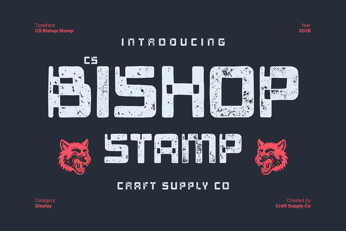 CS Bishop Stamp, a Sans Serif Font by Craft Supply Co. (Photo 1 of 8)