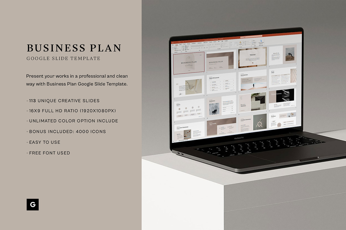 Business Plan Google Slide Template, a Presentation Template by SlideCo (Photo 3 of 16)