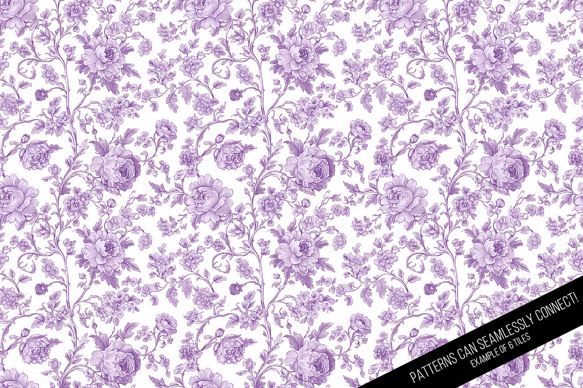 Floral Toile de Jouy Digital Paper, a Pattern Graphic by Chromolume Studio (Photo 9 of 15)