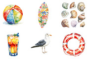 Summer Beach Day Clipart, an Illustration by designhome (Thumbnail 3 of 5)