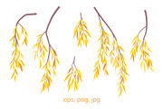 Weeping Willow Branches, a Decorative Illustration by Valentyna Smordova (Thumbnail 3 of 7)