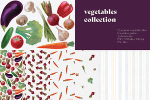 Watercolour Vegetables Collection