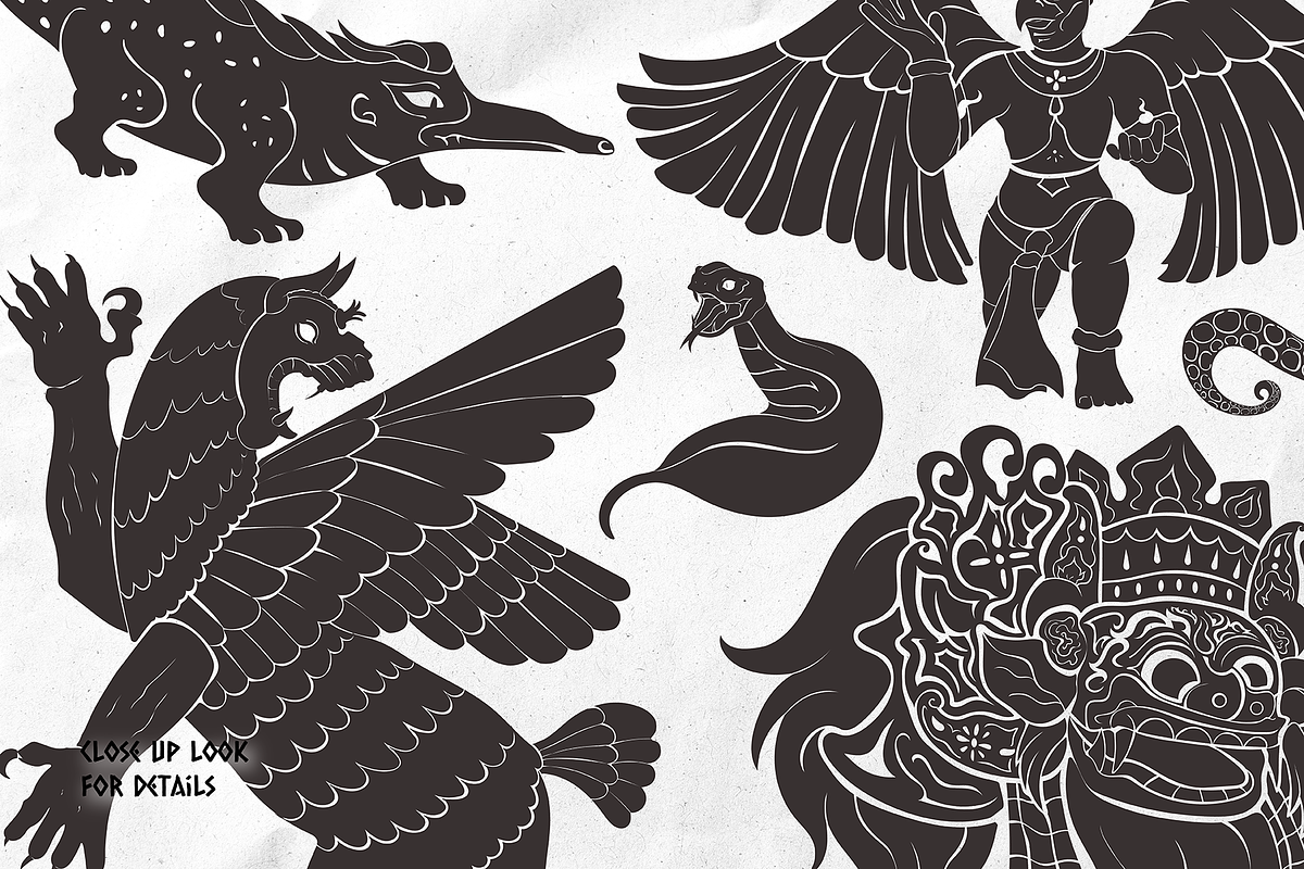 Linocut Mythical Creature Set, an Animal Illustration by Invisual Studio (Photo 3 of 7)