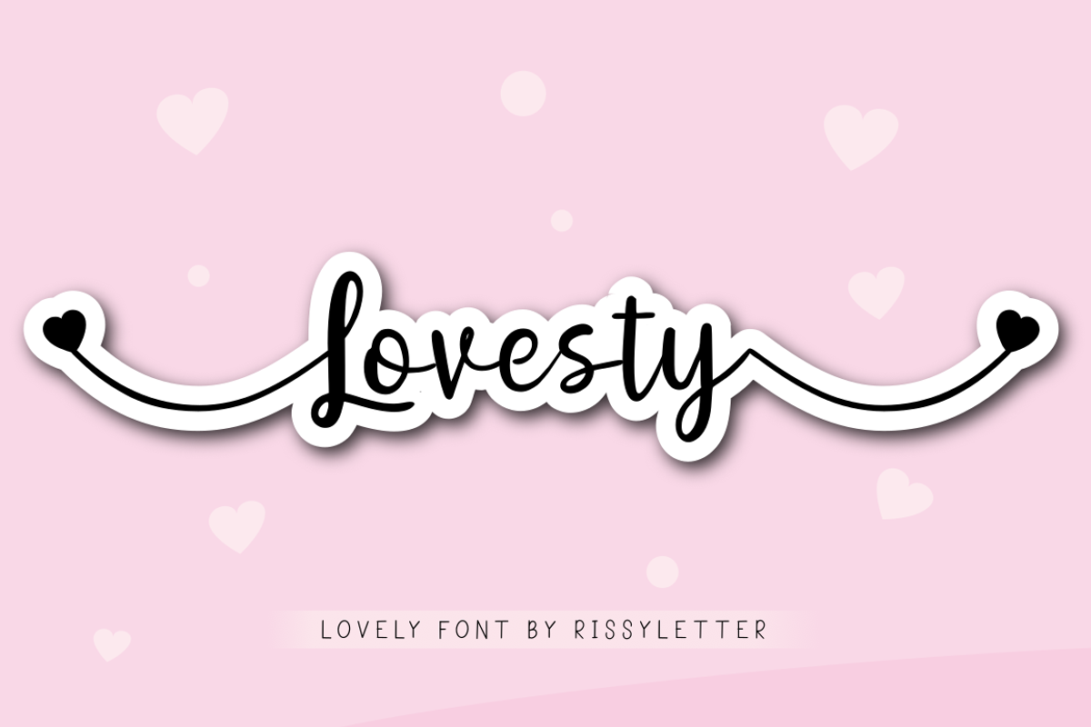 Lovesty | Lovely Calligraphy Font, a Script Font by Rissyletter Studio (Photo 1 of 9)