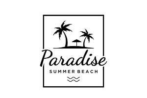 Summer palm tree logo design with ab, a Branding & Logo Template by LOGOCREATIVE