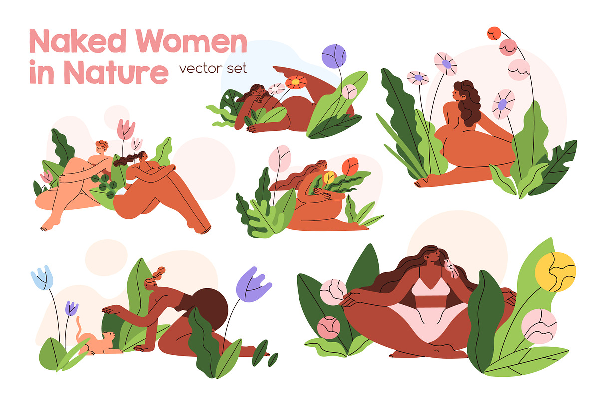 Body positive women in nature set, a Person Illustration by Good Studio (Photo 1 of 9)
