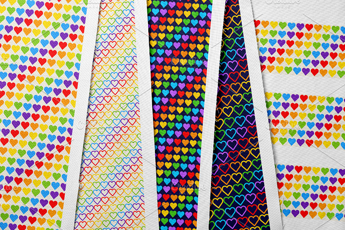 Rainbow Hearts Borders 01, a Pattern Graphic by Slanapotam (Photo 2 of 2)