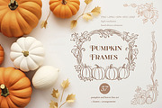 Pumpkin Line Art & Frames, a Decorative Illustration by Backyard Rose (Thumbnail 1 of 13)