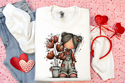 Valentine Flowers and Girls Clipart, an Illustration by Canvas Craft (Thumbnail 5 of 6)