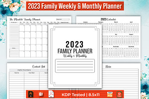 2023 Family Weekly & Monthly Planner