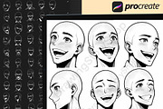 300 Procreate male faces brushes., a Brush Add-On by DrawingStoryShop (Thumbnail 3 of 6)