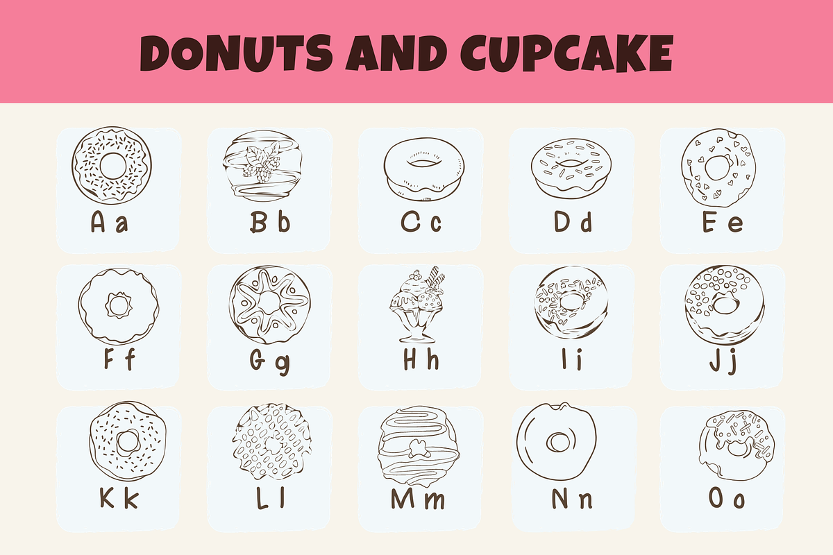 Donuts And Cupcake, a Symbol Font by Sirinart (Photo 2 of 6)