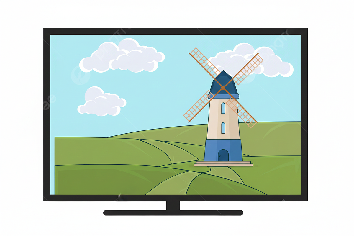 windmill with rotating sails vector, a Work Illustration by zyxroun shop (Photo 2 of 3)