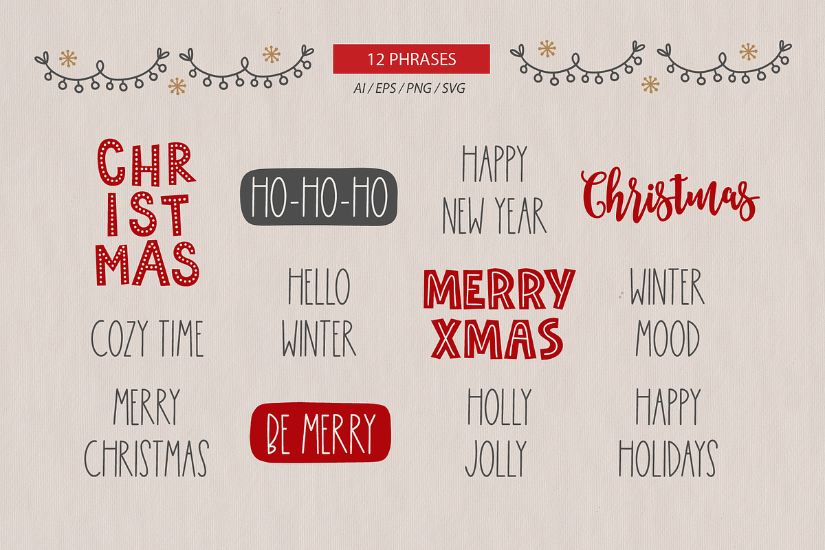 Vintage Christmas - Hand Drawn Kit, a Seasonal Illustration by miumiu (Photo 6 of 15)