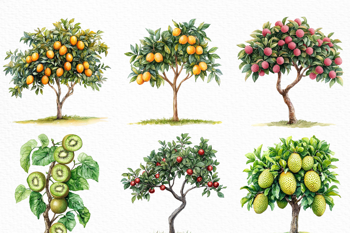 Watercolor Fruit Trees Clipart, an Illustration by Craft Nest (Photo 5 of 6)