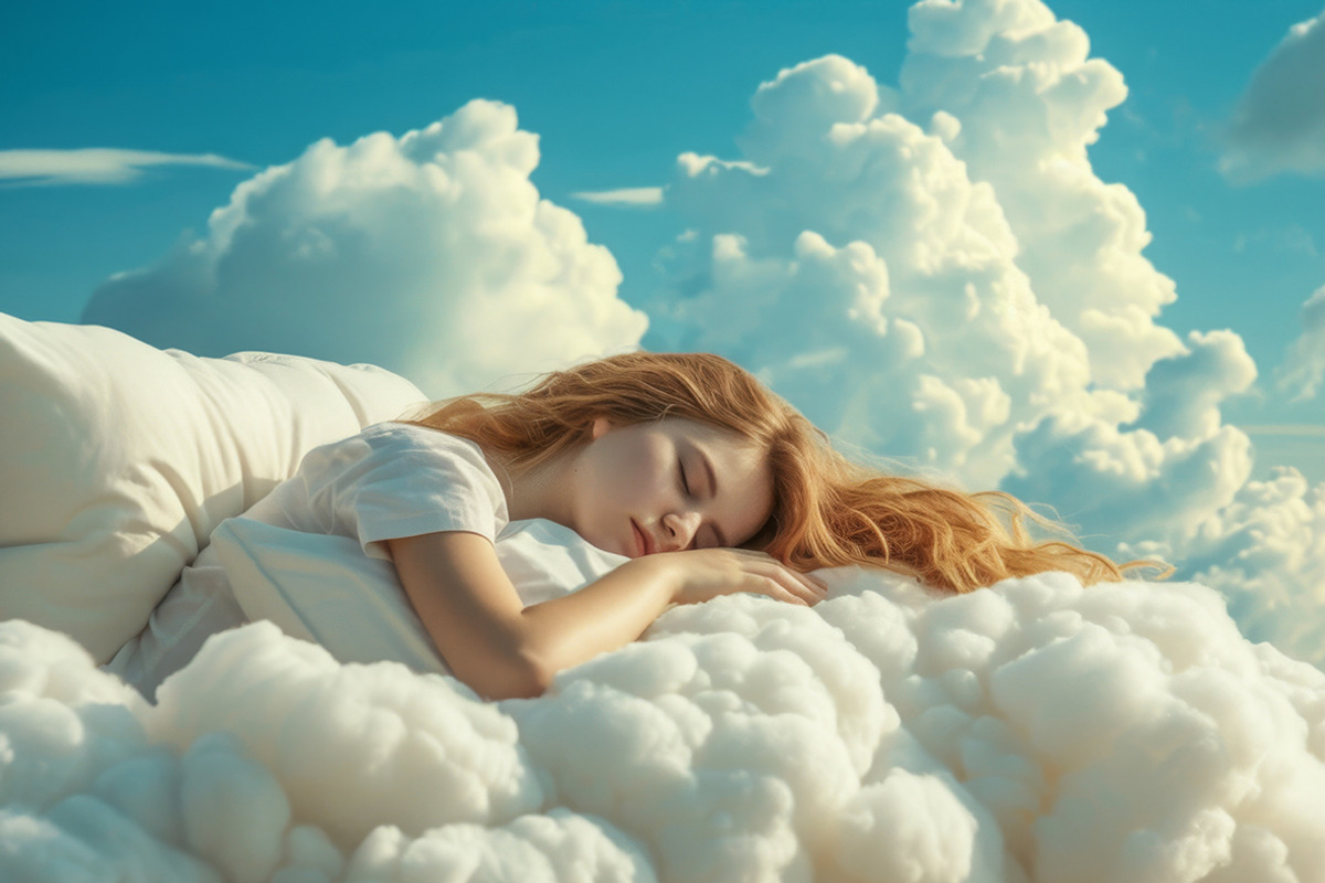 Sleeping in the clouds. 63 images, a Person Illustration by Handmadefont (Photo 9 of 13)