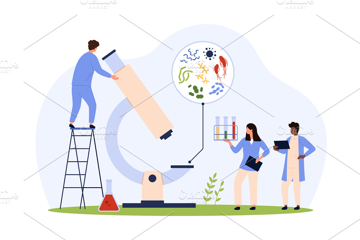 Medical laboratory research of, an Illustration by Flashvector