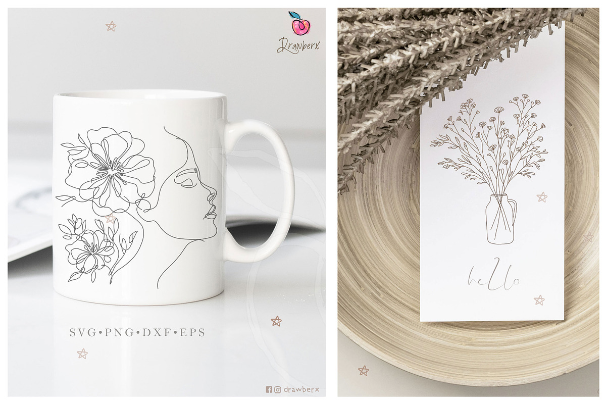 Floral Line Art illustration svg 150, an Illustration by Drawberx (Photo 8 of 13)