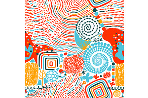 Seamless abstract cheerful graphic, a Texture Illustration by Nenahliadava Design
