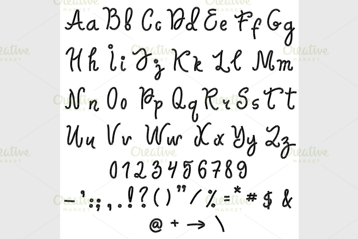 Vector alphabet. Hand drawn letters., a Font by IllustrationArtShop