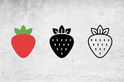 Flat Glyph Outline Strawberry Fruit, an Outline Icon by Artonix (Thumbnail 2 of 2)