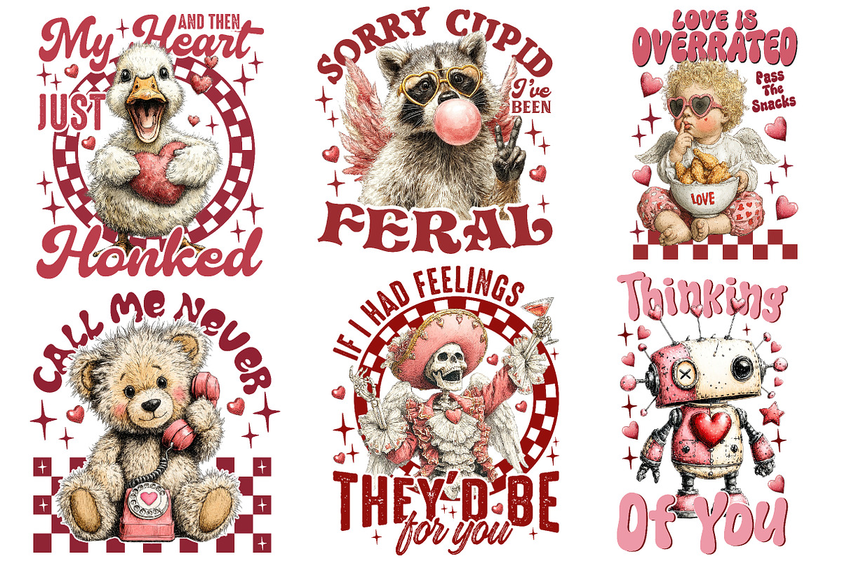 Funny Sarcastic Valentine Png Bundle, an Illustration by OK Design (Photo 1 of 7)