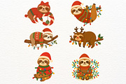 Funny Christmas Sloth Clipart, a Seasonal Illustration by Nicolle's Colorful Art (Thumbnail 5 of 6)