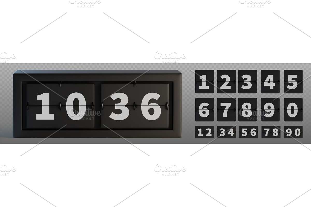 Mechanical flip clock display, an Object Illustration by art PVP - market