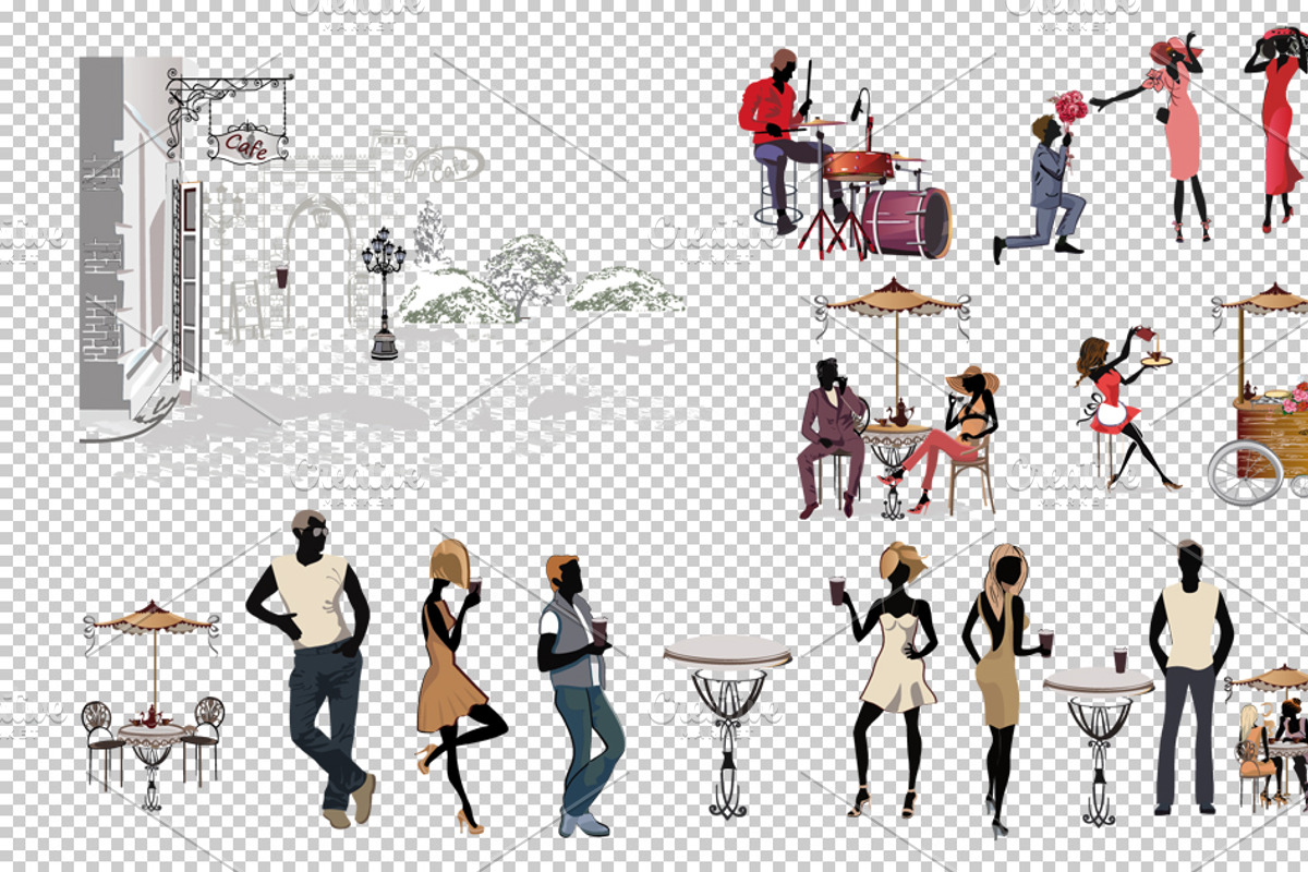 Vector picturesque streets and cafes, a Food Illustration by Laifalight (Photo 6 of 7)